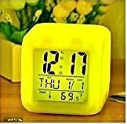 Plastic Digital Alarm Clock with Automatic 7 Colour Changing LED Date Time Temperature Digital Alarm Clock PURPLE-thumb0