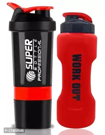 Special Combo Pack Of 2 Gym Shaker Water Bottles For Gym Protein Shaker Bottle Red Black