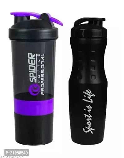 Special Combo Pack Of 2 Gym Shaker Water Bottles For Gym Protein Shaker Bottle Purple Black