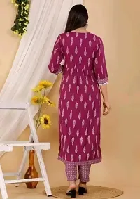 Women Printed Ethnic Dress Kurta Purple-thumb1