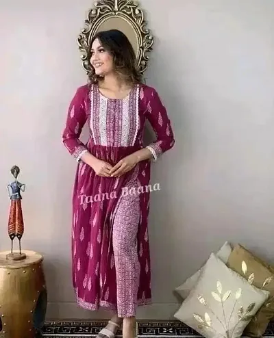 New In Rayon Kurta Bottom Set