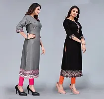 Fulavti Women's Kurti Grey Beauty and Rimzim (Combo Pack of 2)-thumb2