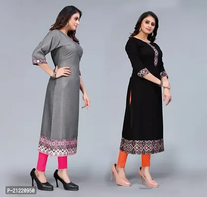 Fulavti Women's Kurti Grey Beauty and Rimzim (Combo Pack of 2)-thumb3