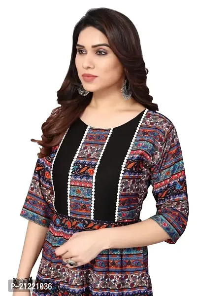 Fulavti Black Silky Design Anarkali Kurti-thumb5