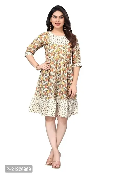 Fulavti Women's Multicolor Muslin Polyester Anarkali Kurti-thumb0