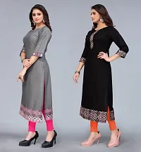 Fulavti Women's Kurti Grey Beauty and Rimzim (Combo Pack of 2)-thumb4