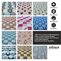 zebaya Home Pure Cotton 200TC Printed Bedsheet for Double Bed. (Size 90X100 Inch) with 2 Pillow Cover (Multicolor H)-thumb3