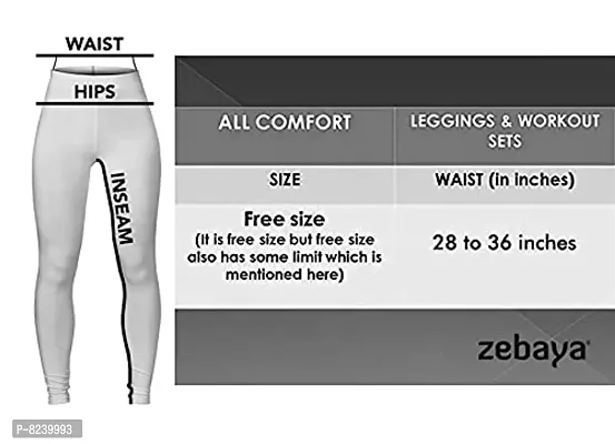 zebaya Women's Stretchable Tights. Free Size Slim Fit Ankle Jeggings (28 x 36). Highly Streatchable and Skin Friendly Soft Fabric. (Grey Black P)-thumb5