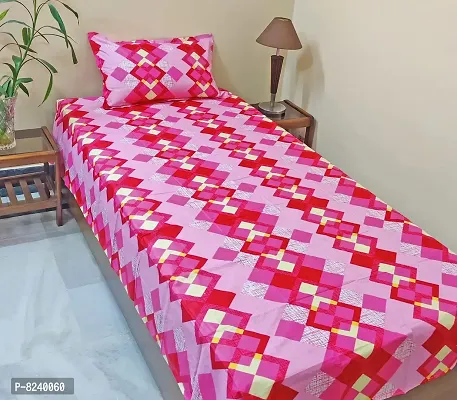 zebaya Home Pure Cotton 200TC Bedsheets for Single Bed. (Size 60X90 Inch) with Pillow Cover (Multicolor (c)-thumb0