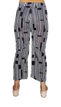 zebaya Girls's Regular Fit Palazzo (Waist Size 28 to 30) Black  White Striped mid-Rise Parallel Trousers, has a Slip-on Closure, Waist tie-up  Two Pockets-thumb4