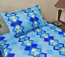 zebaya Home Pure Cotton 200TC Bedsheets for Single Bed. (Size 60X90 Inch) with Pillow Cover (Multicolor (d)-thumb1