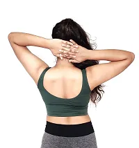 zebaya Free Size Sports Bra for Women/Girl's. (Fits 28 to 34B) Removable Pads - Light Weight, Soft  Stretchable (Free Size, Green)-thumb3