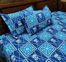 zebaya Home Pure Cotton 200TC Printed Bedsheet for Double Bed. (Size 90X100 Inch) with 2 Pillow Cover (Multicolor F)-thumb2