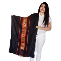 ZEBAYA 100% Acrylic Maroon & Golden Jaquard Stole for Ladies (Size: 27 Inches x 72 Inches) for Winter-thumb3