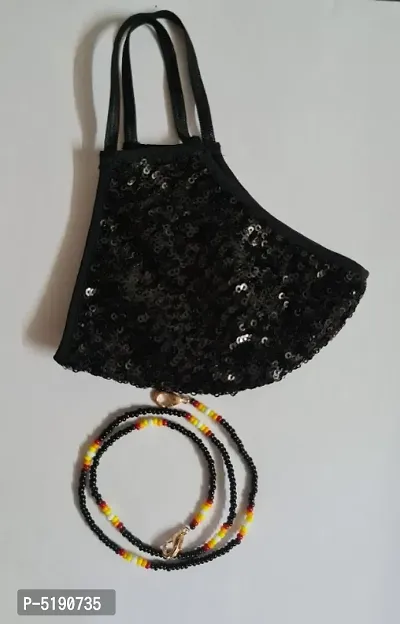 Beautiful Combo of black sequins embroidery mask and multipurpose mask holder chain / eye glass holder / necklace