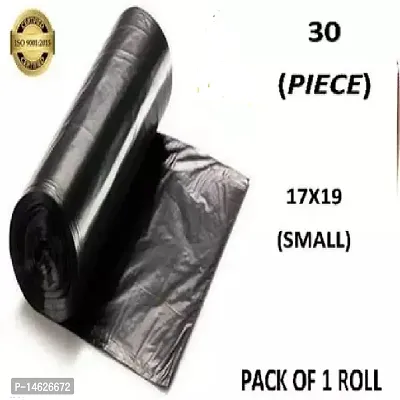 Black Biodegradable garbage bags, trash bags, and dustbin bags are available ROLL SIZE -17*19[30 BAGS]-Pack of 1