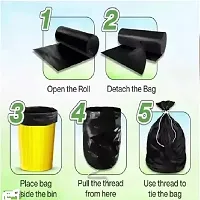 Black Biodegradable garbage bags, trash bags, and dustbin bags are available ROLL SIZE -17*19[30 BAGS]-Pack of 1-thumb1