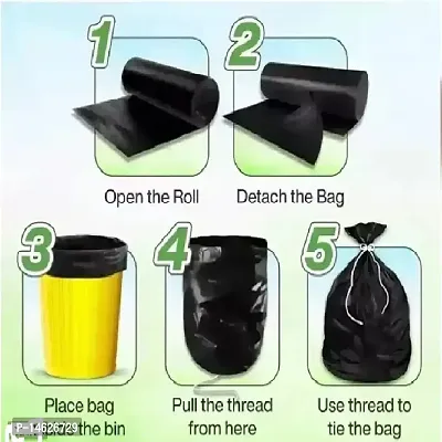 There are black biodegradable rubbish bags, trash bags, and dustbin bags for sale. ROLL SIZE -17*19[60nbsp;BAGS]- 2 PACK-thumb2