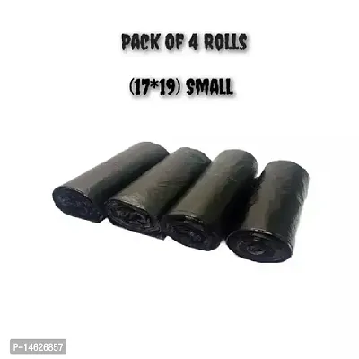 There are black biodegradable rubbish bags, trash bags, and dustbin bags. ROLL SIZE -17*19[30 BAGS]-Pack of 1 ROLL SIZE -17*19[120nbsp;BAGS]-Pack of 4