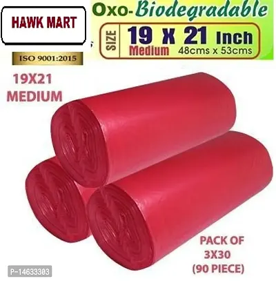 U Cut Plain Oxo-Biodegradable Garbage Bags, Medium, Size (in inches):  19x21, Holding Capacity: 15