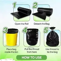 TRASH BAG/BIODEGRADABLE DUSTBIN BAG ROLL SIZE -17*19[60 BAGS]-Pack of 2 black-thumb3