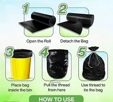 Oxo Biodegradable Garbage Bags 19 X 21 Inches (Medium Size) 120 Bags (4 Rolls) Dustbin Bag/Trash Bag - Green Color-thumb1