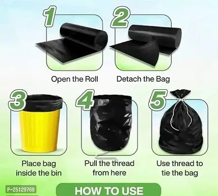 Oxo Biodegradable Garbage Bags 19 X 21 Inches (Medium Size) 120 Bags (4 Rolls) Dustbin Bag/Trash Bag - Green Color-thumb2