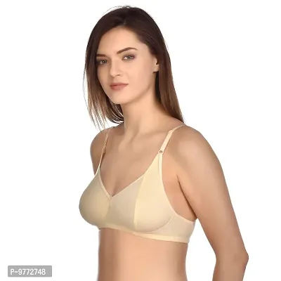 L Fashion Women's  Girls' Cotton Full Coverage Non-Padded T-Shirt Bra Multicolor Everday Comfy Cotton Bra for Daily use.-thumb3