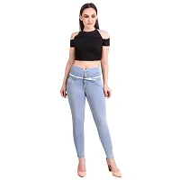 L Fashion Skinny Fit High Rise Denim Jeans for Women and Girls (34, Light Blue)-thumb2