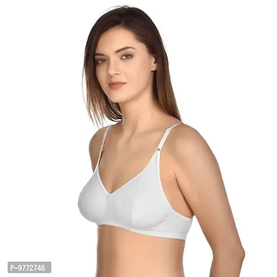 L Fashion Women's  Girls' Cotton Full Coverage Non-Padded T-Shirt Bra Multicolor Everday Comfy Cotton Bra for Daily use.-thumb5