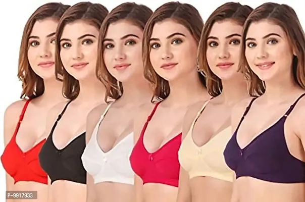 NEST Glory Women's Cotton Full Coverage Non Padded Non-Wired Bra for Women Combo Pack of 3 Everyday Cotton Bra, (36)-thumb0