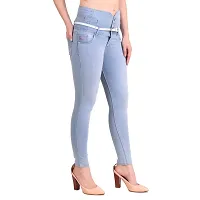 L Fashion Skinny Fit High Rise Denim Jeans for Women and Girls (34, Light Blue)-thumb3