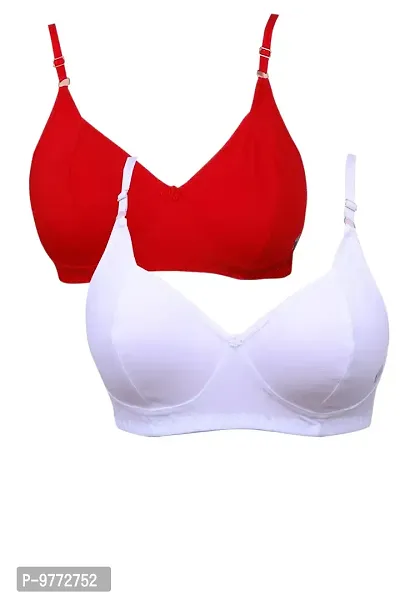 Women's Pack of 2 Cotton Non-Padded Non-Wired T-Shirt Bra-thumb0