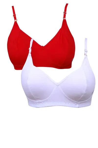 Women's Pack of 2 Cotton Non-Padded Non-Wired T-Shirt Bra