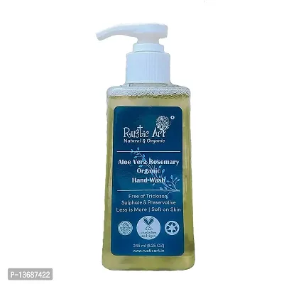 Rustic Art Organic Hand Wash | Natural, Vegan | Non-Drying, Hydrating | 245ml - Orange Neem & Aloe Vera Rosemary-thumb2