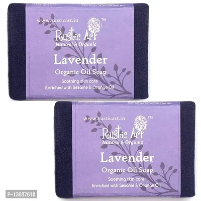 Rustic Art Organic Soap | Pack of 2 * 100 Gm (Lavender)