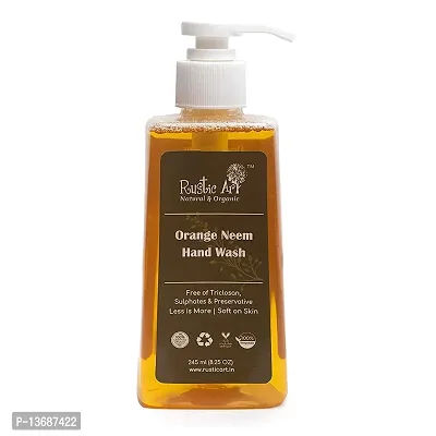 Rustic Art Organic Hand Wash | Natural, Vegan | Non-Drying, Hydrating | 245ml - Orange Neem & Aloe Vera Rosemary-thumb3