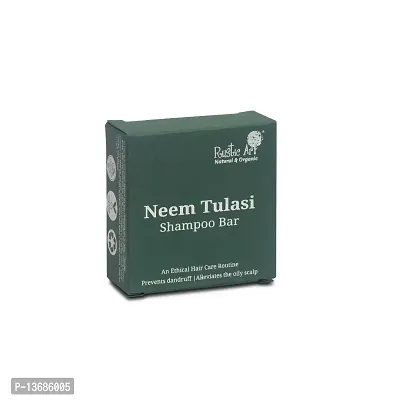 Rustic Art Organic Neem Tulsi Shampoo Bar | Oily, Dandruff Prone Hair | Charcoal  Eucalyptus | 75g-thumb3