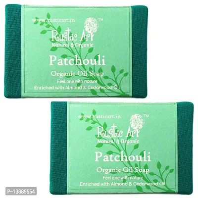 Rustic Art Organic Patchouli Soap | Almond & Sal Butter | Pack of 2 * 100g