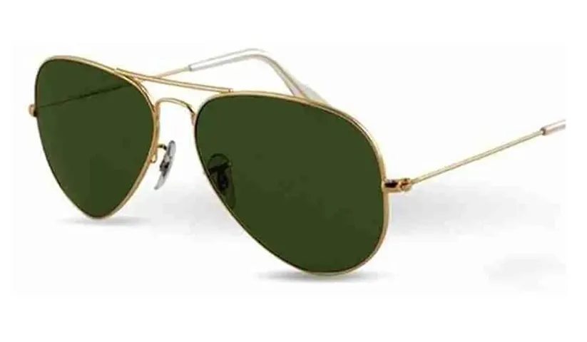 Fabulous Green Plastic And Metal Aviator Sunglasses For Men