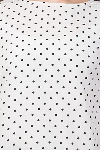 DAZZY BOUTIQUE Polka Dot Tops for Women, Crepe Western Regular Fit Trendy Top for Girls and Women (Medium, White_Dot)-thumb4