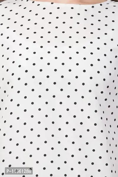 DAZZY BOUTIQUE Polka Dot Tops for Women, Crepe Western Regular Fit Trendy Top for Girls and Women (Medium, White_Dot)-thumb5