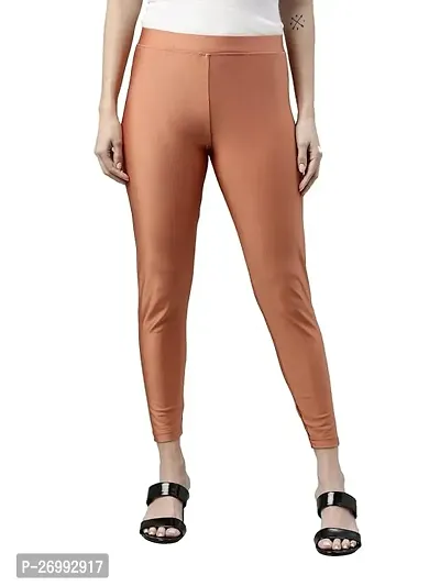 Fabulous Copper Cotton Solid Leggings For Women