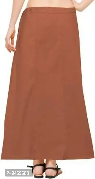 Naveen Garments Women's Cotton Best Plain Solid Regular Saree Petticoats Brown Large-thumb2