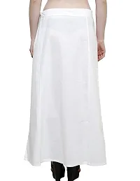 Naveen Garments Women's Cotton Best Plain Solid Regular Saree Petticoats White Large-thumb1