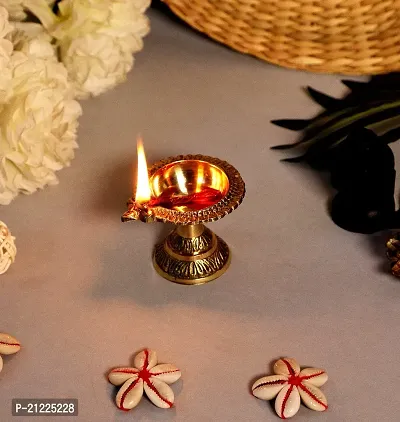 BulkySanta Brass Diya | Brass Laxmi Kuber Diya (Big, Heavy) (1PCS)