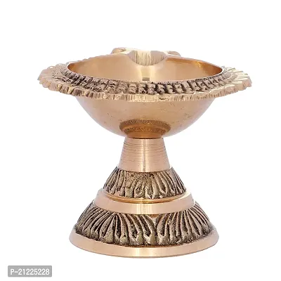 BulkySanta Brass Diya | Brass Laxmi Kuber Diya (Big, Heavy) (1PCS)-thumb5