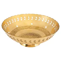 BulkySanta Brass Fruit Bowl with Hand Engraved Design (Size - 7 inches Approx.)-thumb1