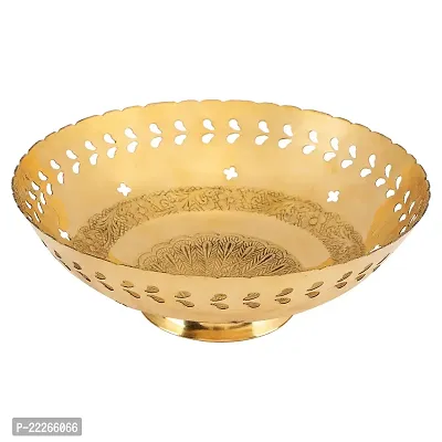 BulkySanta Brass Fruit Bowl with Hand Engraved Design (Size - 7 inches Approx.)-thumb2