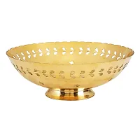 BulkySanta Brass Fruit Bowl with Hand Engraved Design (Size - 7 inches Approx.)-thumb2